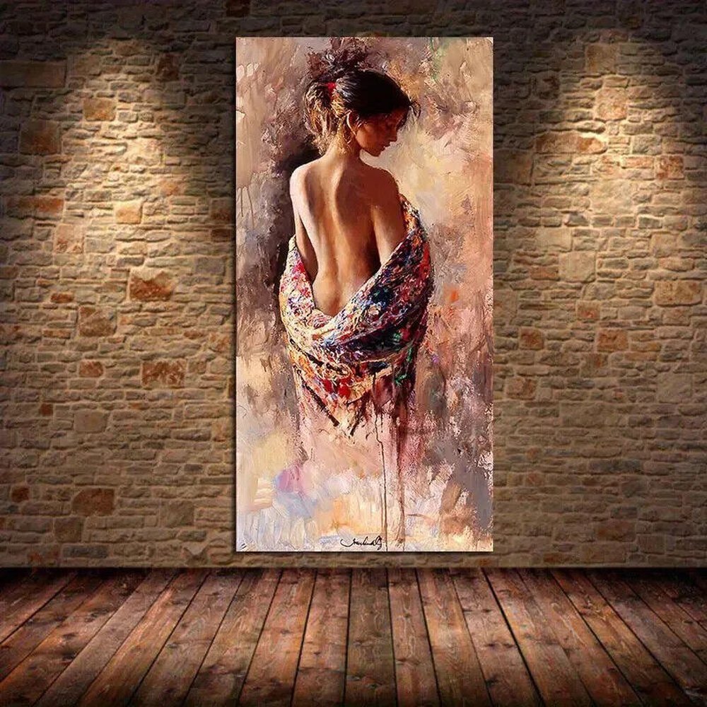 Modern Art Beautiful Abstract Woman Canvas Print 16" x 32" Wall Art Home & Garden:Home Décor:Posters & Prints Style Your Walls